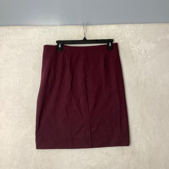 J. Jill Ponte Pencil Skirt Women Small Petite Burgundy Business Career Workwear - Picture 2 of 6